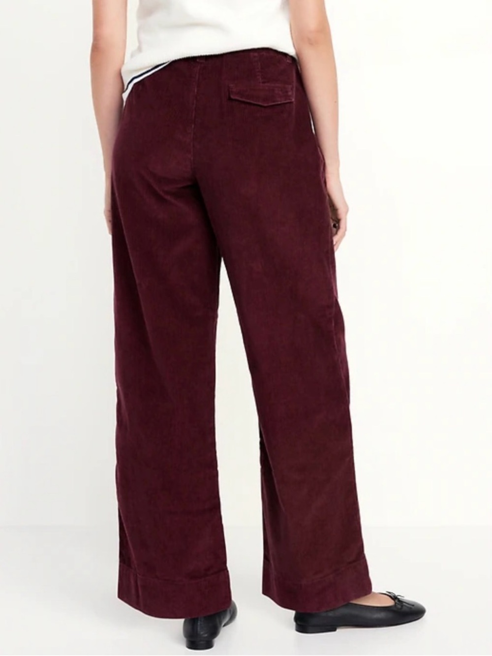 Old Navy Wide-Leg Corduroy Pants in Deep Wine
